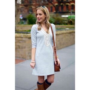 Lilly Pulitzer Women’s Grey French Terry 3/4 Sleeve Clarkston Mini Dress